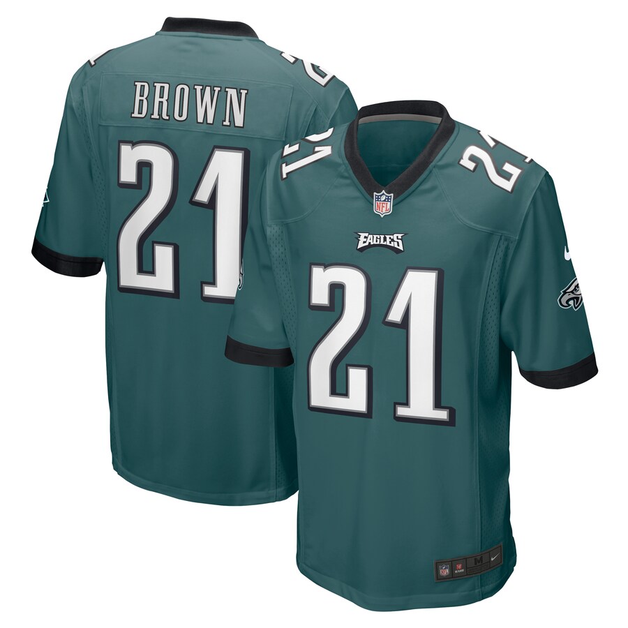 Men's Philadelphia Eagles Sydney Brown Nike Midnight Green Team Game Jersey - SUjersey01