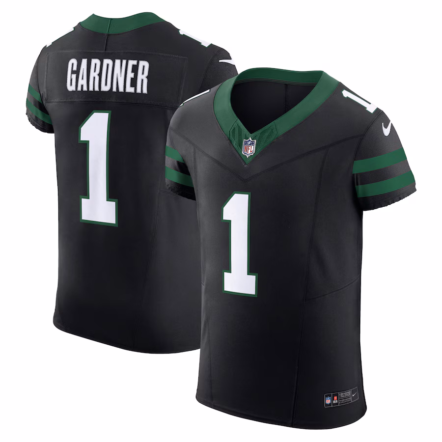 Men's New York Jets Ahmad Sauce Gardner Nike Black Vapor F.U.S.E. Elite Jersey Vapor F.U.S.E. Elite Jersey - SUjersey01