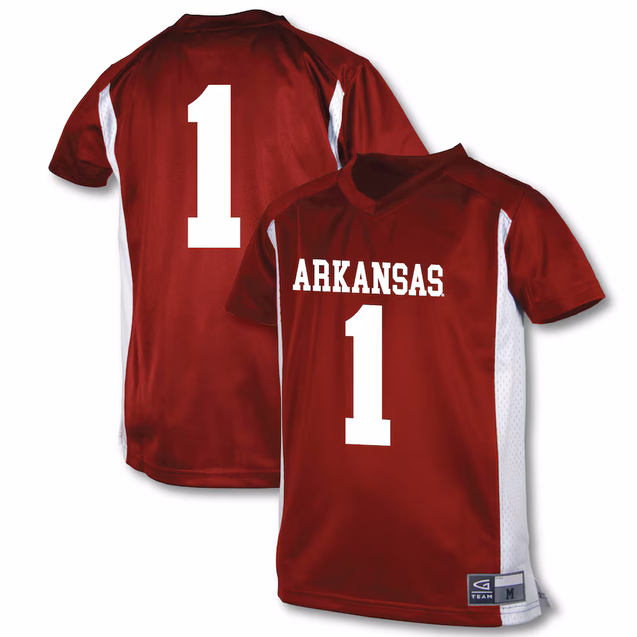 Youth Garb #1 Cardinal Arkansas Razorbacks Football Jersey - SUjersey01