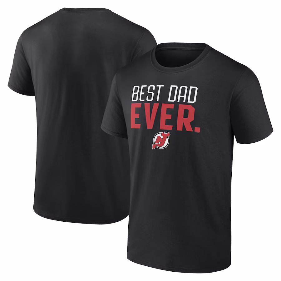 Men's New Jersey Devils Black Best Dad Ever T-Shirt - SUjersey01
