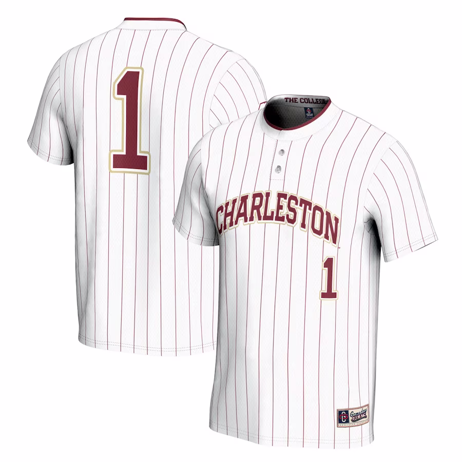 #1 Charleston Cougars GameDay Greats Youth Lightweight Softball Jersey - White - SUjersey01