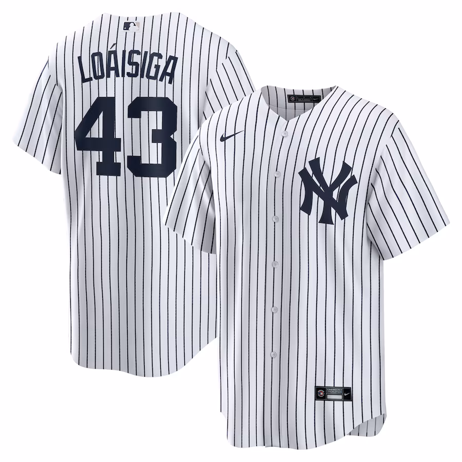 Men's New York Yankees Jonathan Loáisiga Nike White Home Replica Jersey - SUjersey01
