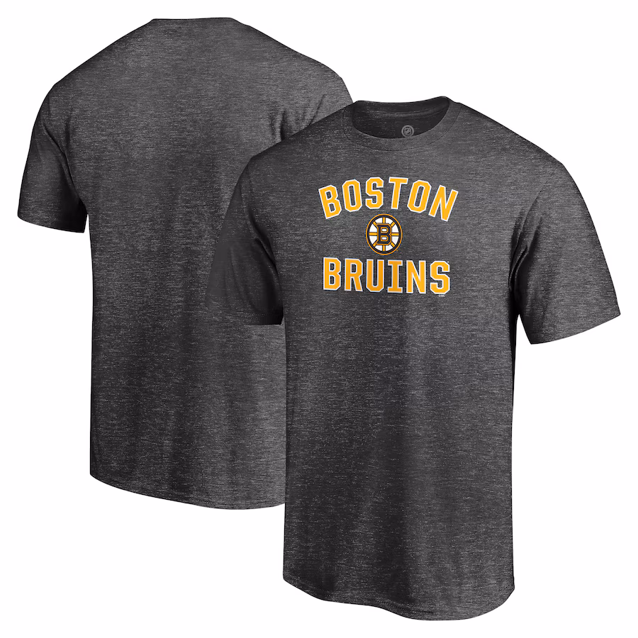 Men's Boston Bruins Charcoal Victory Arch T-Shirt - SUjersey01