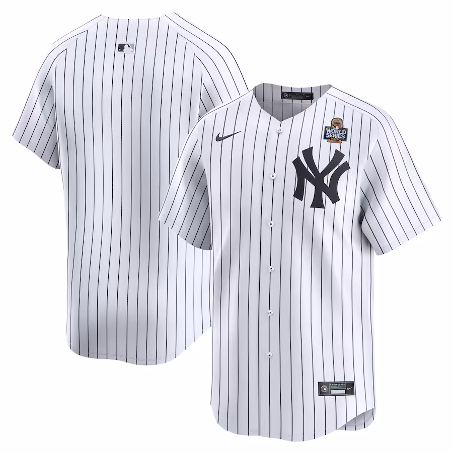 Men's New York Yankees Nike White 2024 World Series Home Limited Jersey - SUjersey01