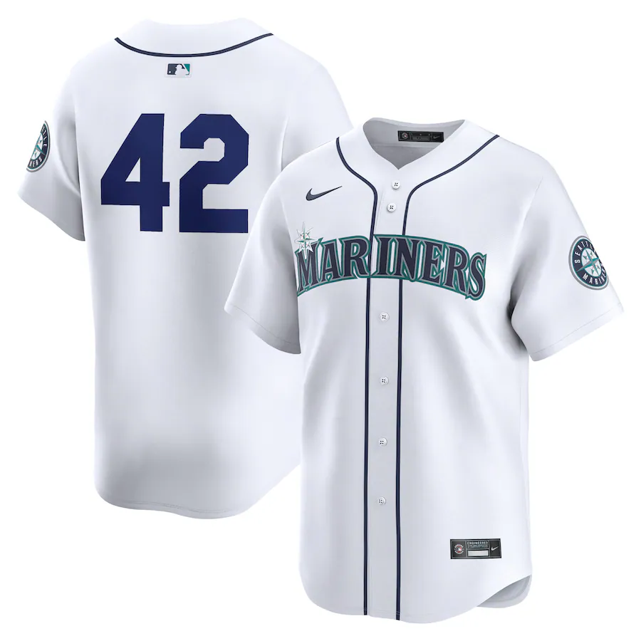 Men's Seattle Mariners  Nike White 2024 Jackie Robinson Day Home Limited Jersey - SUjersey01