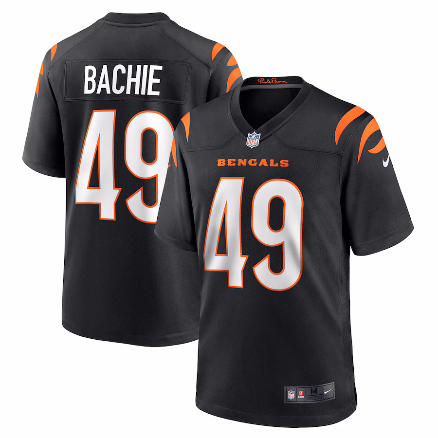 Men's Cincinnati Bengals Joe Bachie Nike Black Game Jersey - SUjersey01