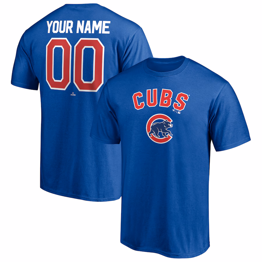 Men's Chicago Cubs Royal Personalized Team Winning Streak Name & Number T-Shirt - SUjersey01