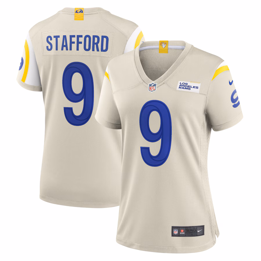 Women's Los Angeles Rams Matthew Stafford Nike Bone Game Jersey - SUjersey01