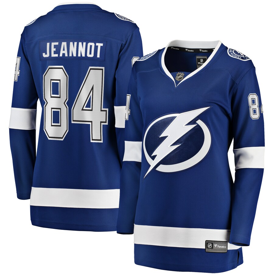 Women's Tampa Bay Lightning Tanner Jeannot Fanatics Branded Blue Home Breakaway Jersey - SUjersey01