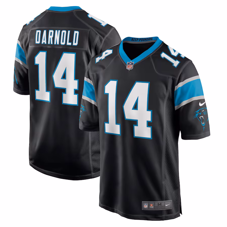 Men's Carolina Panthers Sam Darnold Nike Black Game Player Jersey - SUjersey01
