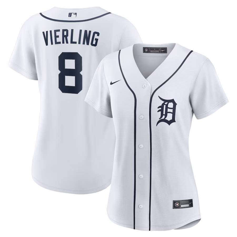 Women's Detroit Tigers Matt Vierling Nike White Home Replica Jersey - SUjersey01