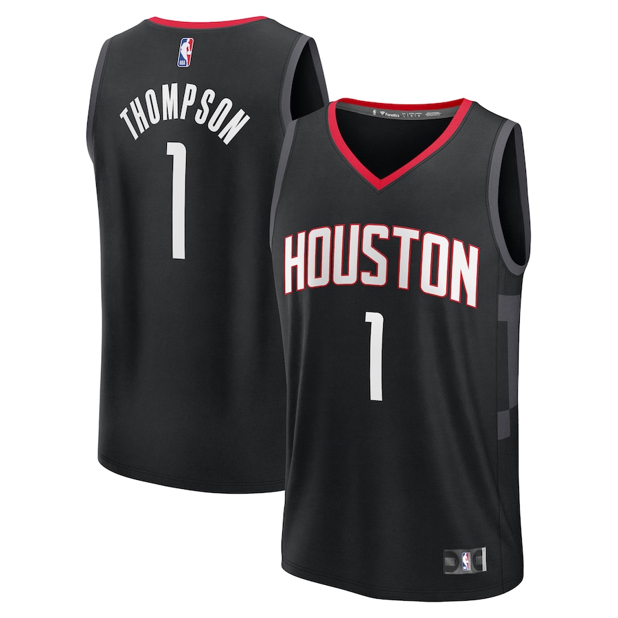 Men's Houston Rockets Amen Thompson Fanatics Black Fast Break Replica Player Jersey - Statement Edition - SUjersey01