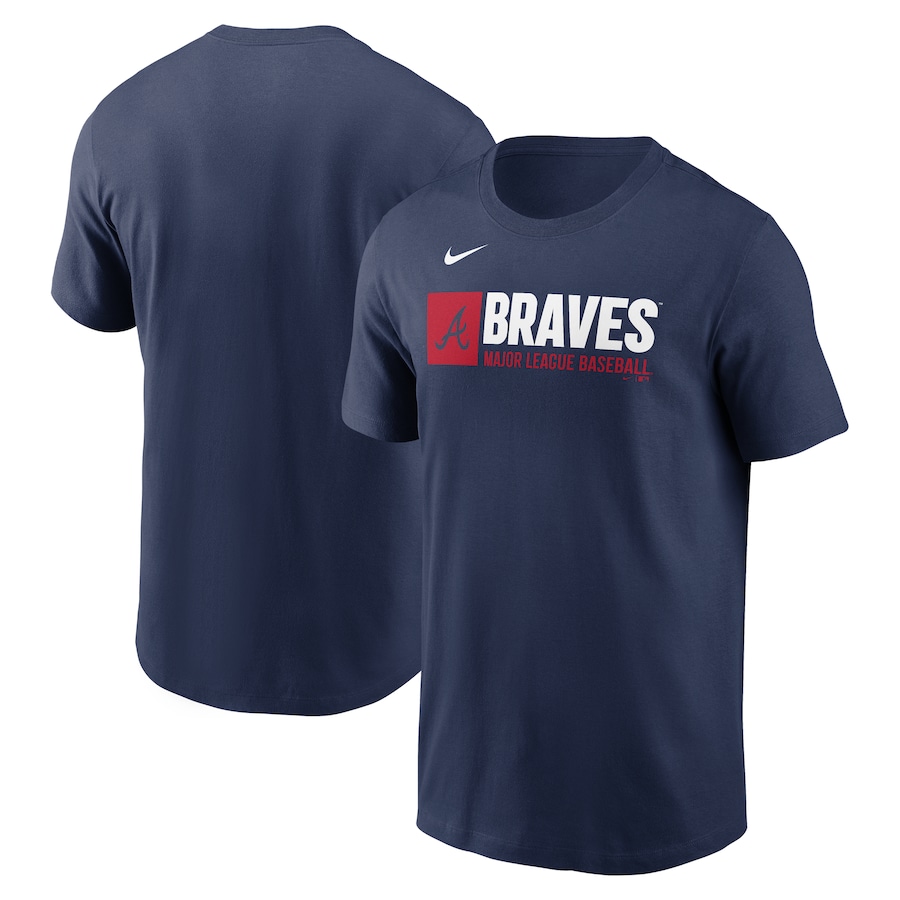 Men's Atlanta Braves Nike Navy Team Block T-Shirt - SUjersey01