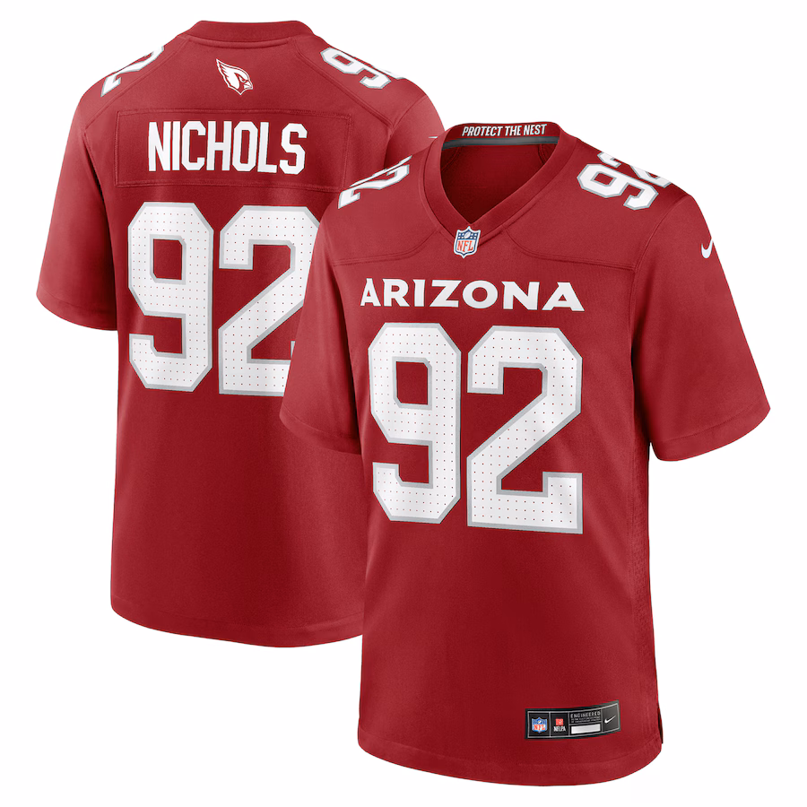 Men's Arizona Cardinals Bilal Nichols Nike Cardinal Team Game Jersey - SUjersey01