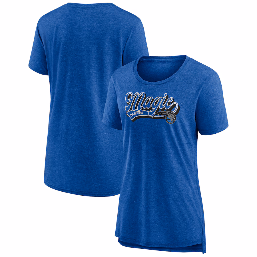 Women's Orlando Magic Fanatics Heather Blue League Leader Tri-Blend T-Shirt - SUjersey01