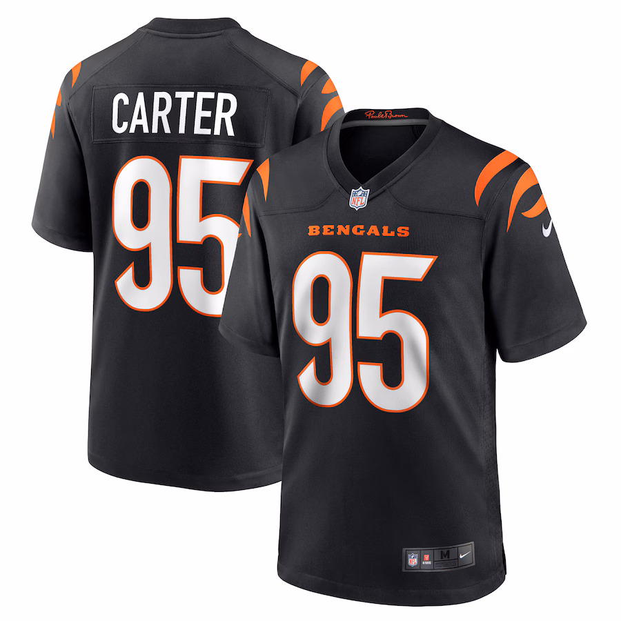 Men's Cincinnati Bengals Zach Carter Nike Black Game Player Jersey - SUjersey01