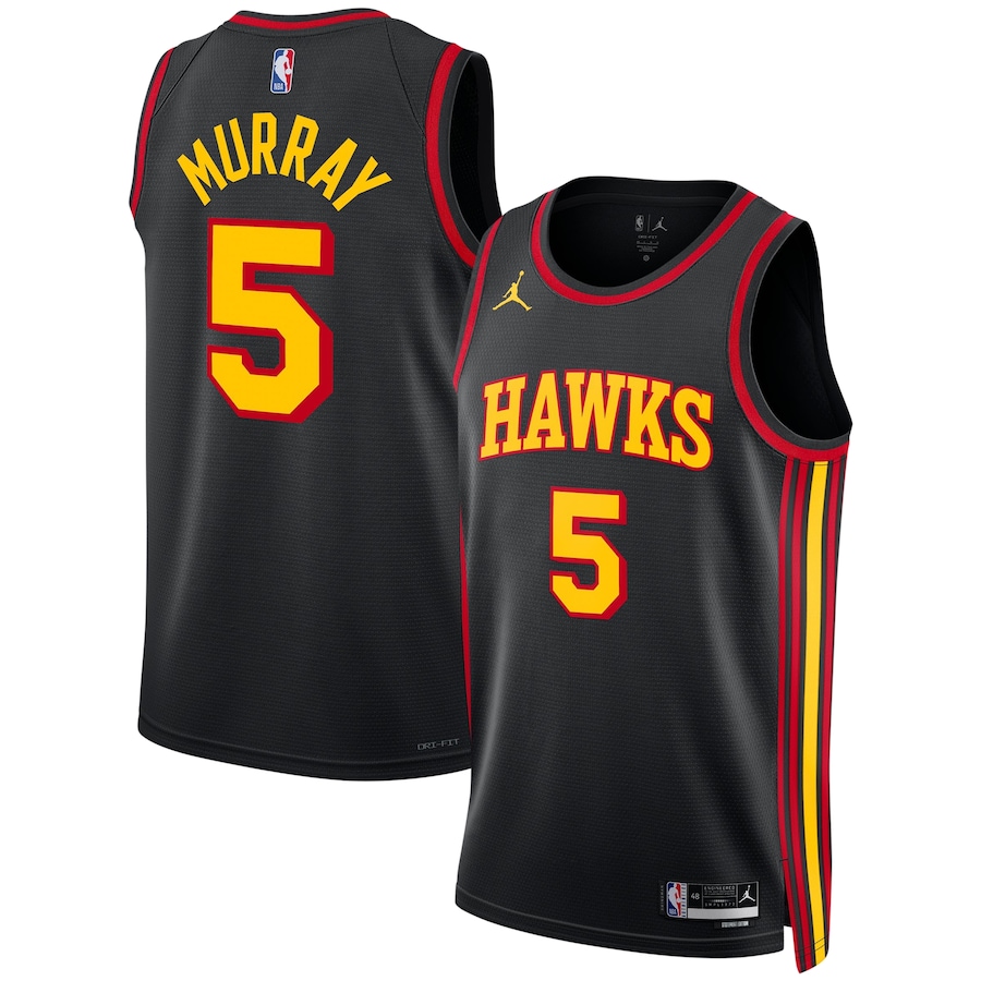 Unisex Atlanta Hawks Dejounte Murray Jordan Brand Black Swingman Jersey - Statement Edition - SUjersey01