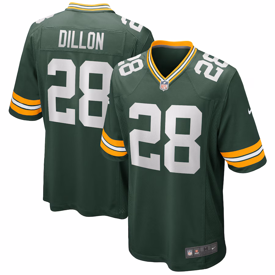Men's Green Bay Packers AJ Dillon Nike Green Game Player Jersey - SUjersey01