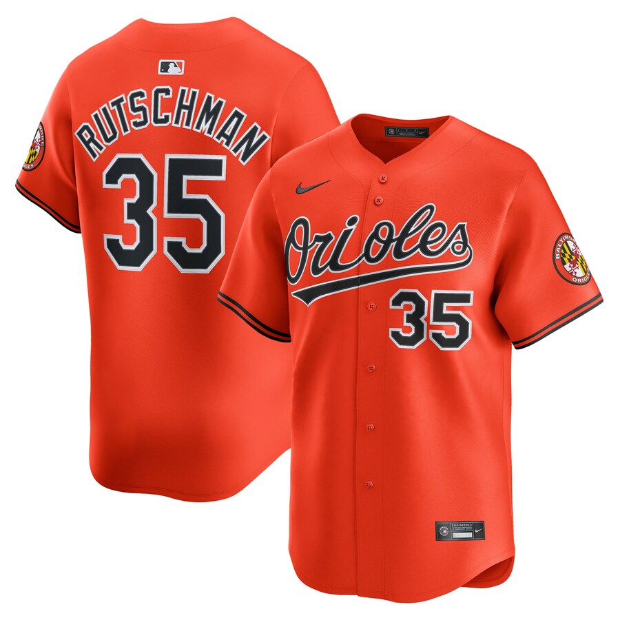 Men's Baltimore Orioles Adley Rutschman Nike Orange 2nd Alternate Limited Player Jersey - SUjersey01