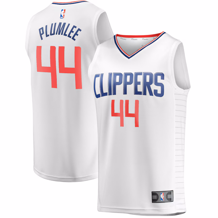 Men's LA Clippers Mason Plumlee Fanatics White Fast Break Player Jersey - Association Edition - SUjersey01
