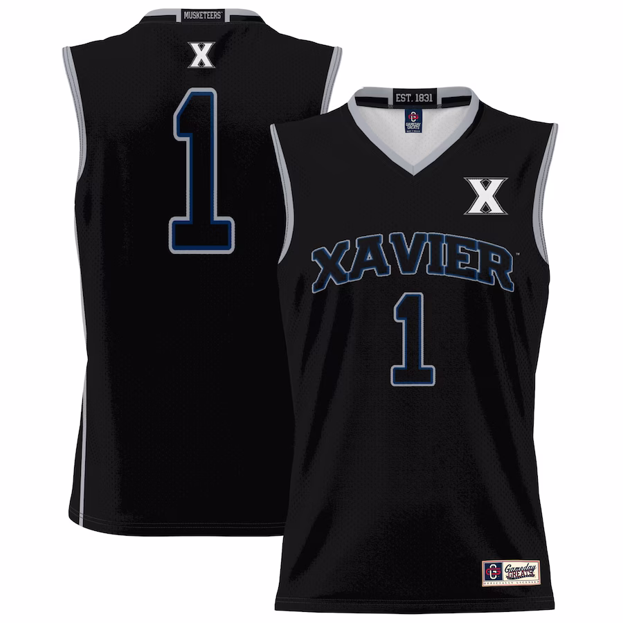 #1 Xavier Musketeers GameDay Greats Youth Lightweight Basketball Jersey - Black - SUjersey01