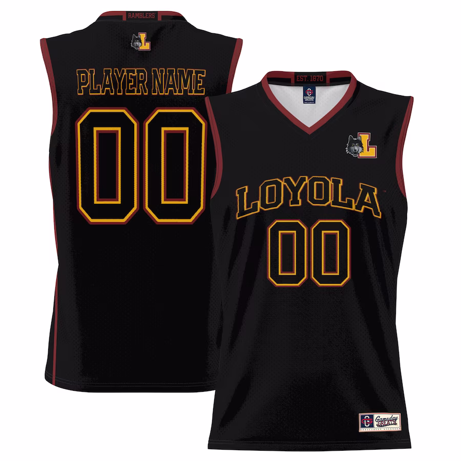 Loyola Chicago Ramblers GameDay Greats Youth NIL Pick-A-Player Lightweight Basketball Jersey - Black - SUjersey01