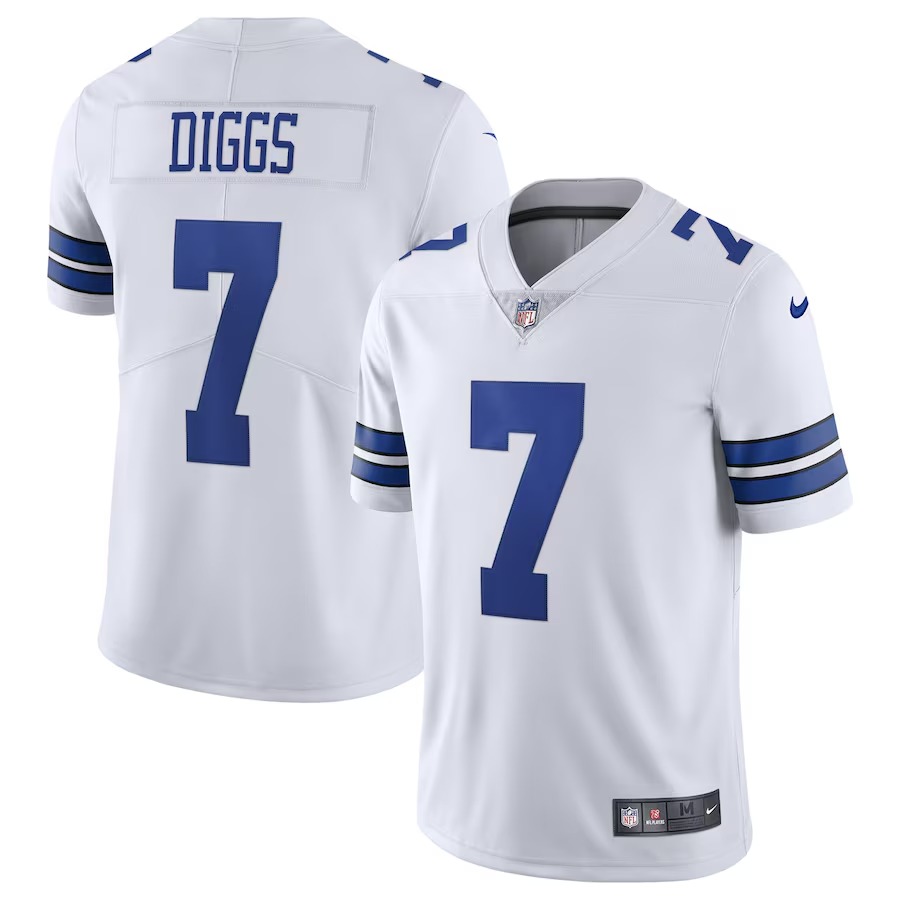 Men's Dallas Cowboys Trevon Diggs Nike White Vapor Limited Jersey - SUjersey01