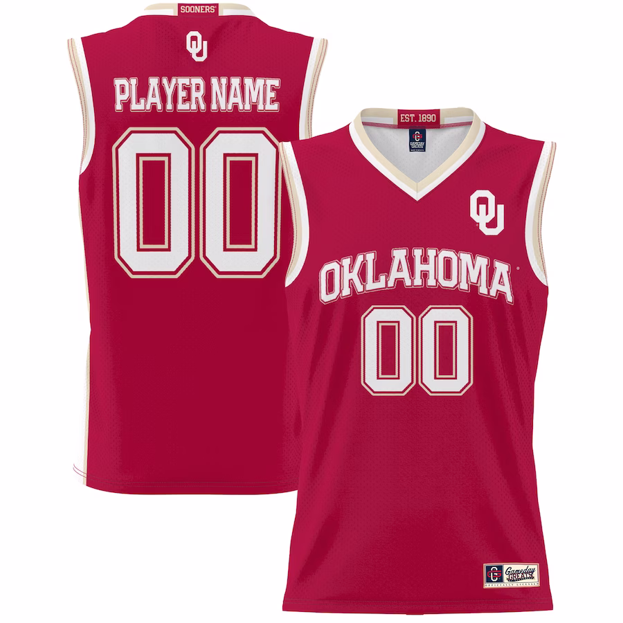 Oklahoma Sooners GameDay Greats Youth NIL Pick-A-Player Lightweight Basketball Jersey - Red - SUjersey01