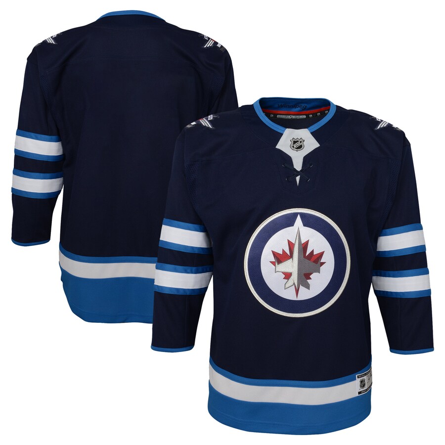 Youth Winnipeg Jets Navy Home Premier Jersey - SUjersey01