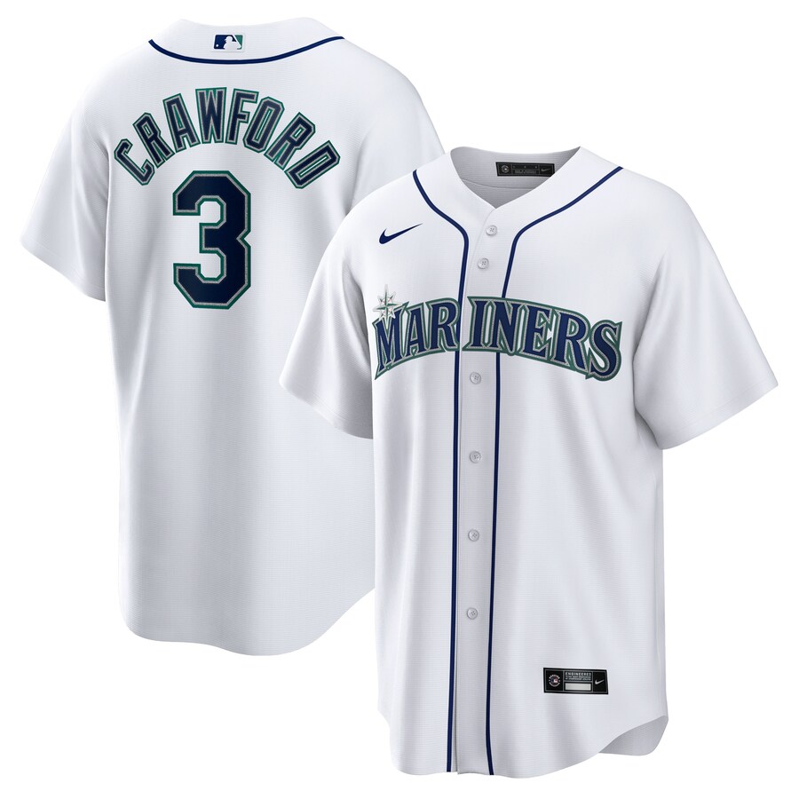 Men's Seattle Mariners JP Crawford Nike White Home Replica Jersey - SUjersey01