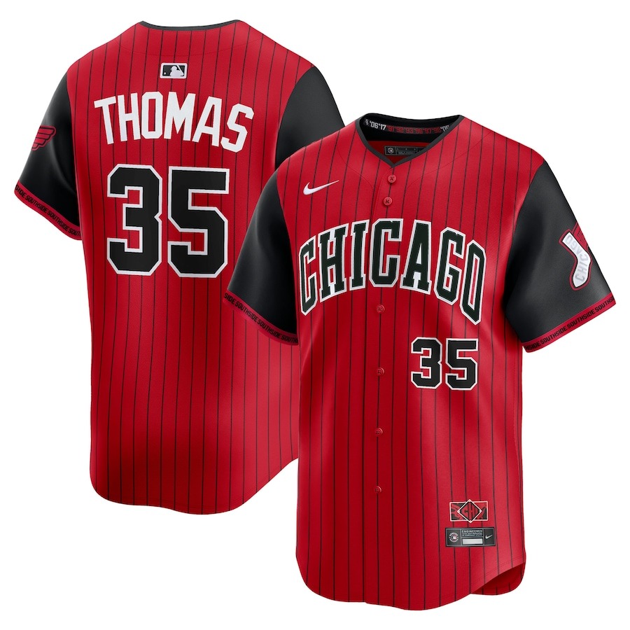 Men's Chicago White Sox Frank Thomas Nike Red/Black 2025 City Connect Limited Retired Player Jersey - SUjersey01