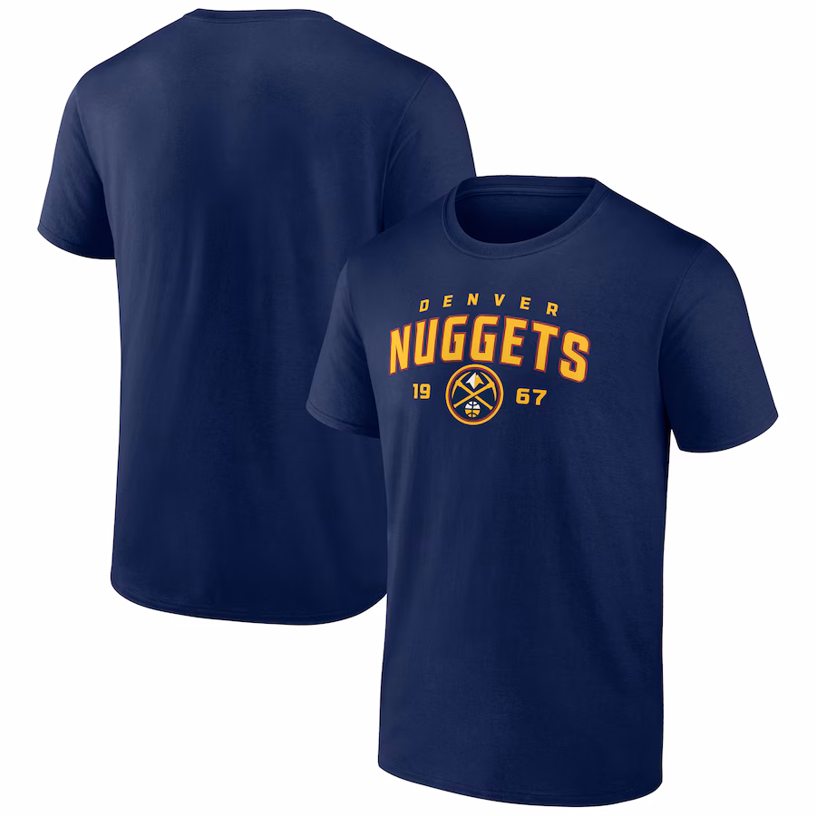 Men's Denver Nuggets Navy Rebel Logo T-Shirt - SUjersey01
