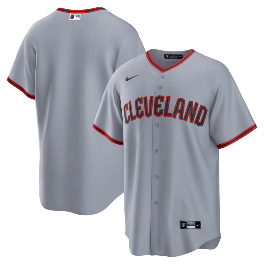 Men's Cleveland Guardians Nike Gray Road Replica Jersey - SUjersey01