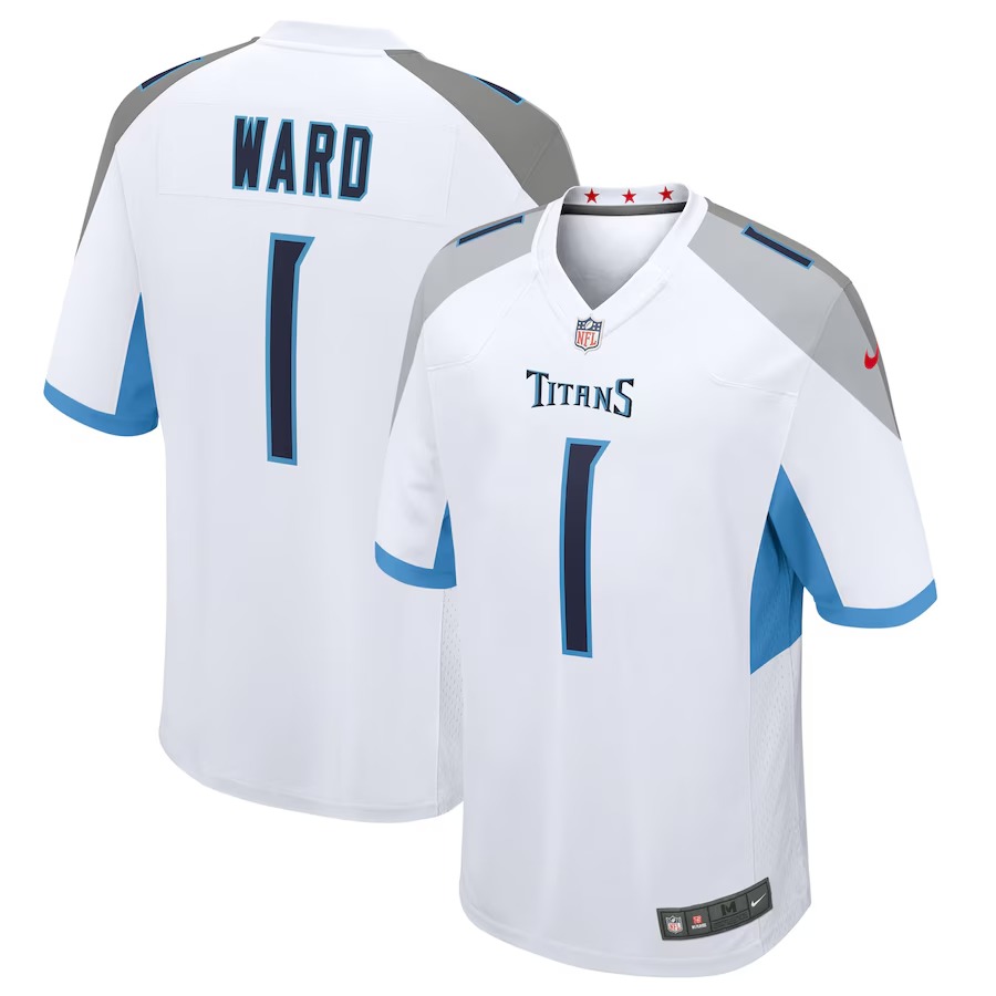 Men's Tennessee Titans Cameron Ward Nike White 2025 NFL Draft First Round Pick Game Jersey - SUjersey01