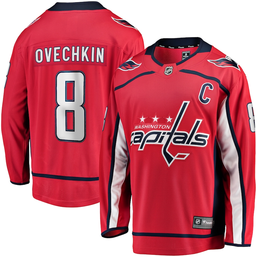 Men's Washington Capitals Alexander Ovechkin Fanatics Red Captain Patch Home Breakaway Jersey - SUjersey01