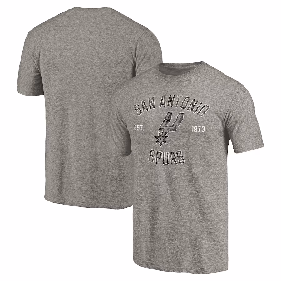 Men's San Antonio Spurs Gray Team Heritage Tri-Blend T-Shirt - SUjersey01