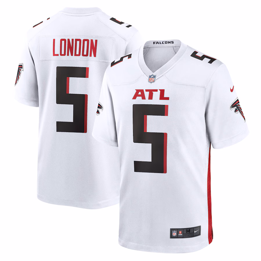 Men's Atlanta Falcons Drake London Nike White Away Game Player Jersey - SUjersey01