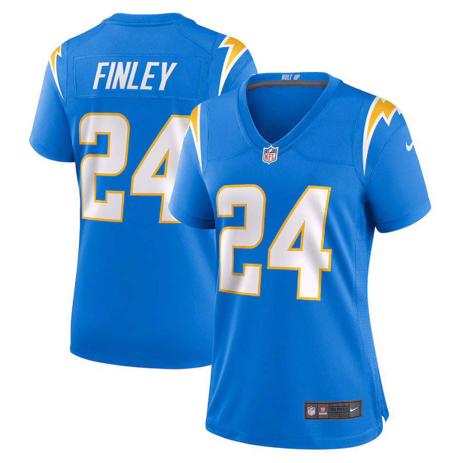 Women's Los Angeles Chargers AJ Finley Nike  Powder Blue Team Game Jersey - SUjersey01