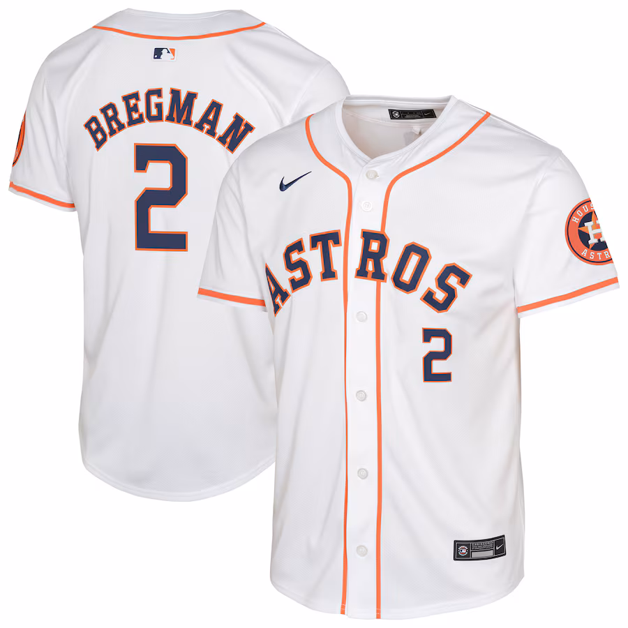 Youth Houston Astros Alex Bregman Nike White Home Limited Jersey - SUjersey01
