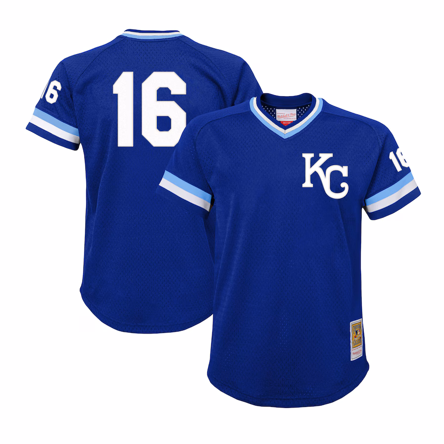Youth Kansas City Royals Bo Jackson Mitchell & Ness Royal Cooperstown Collection Mesh Batting Practice Jersey - SUjersey01