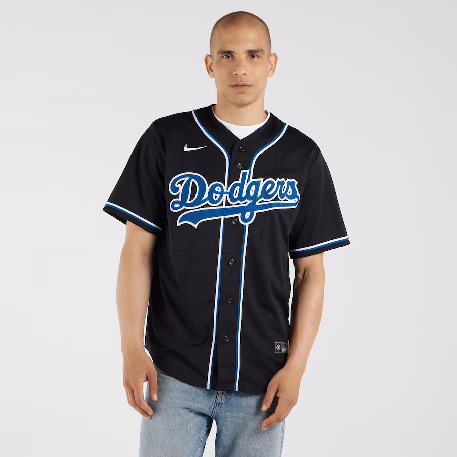 Men's Los Angeles Dodgers Shohei Ohtani Nike Black Lights Out Replica Player Jersey - SUjersey01