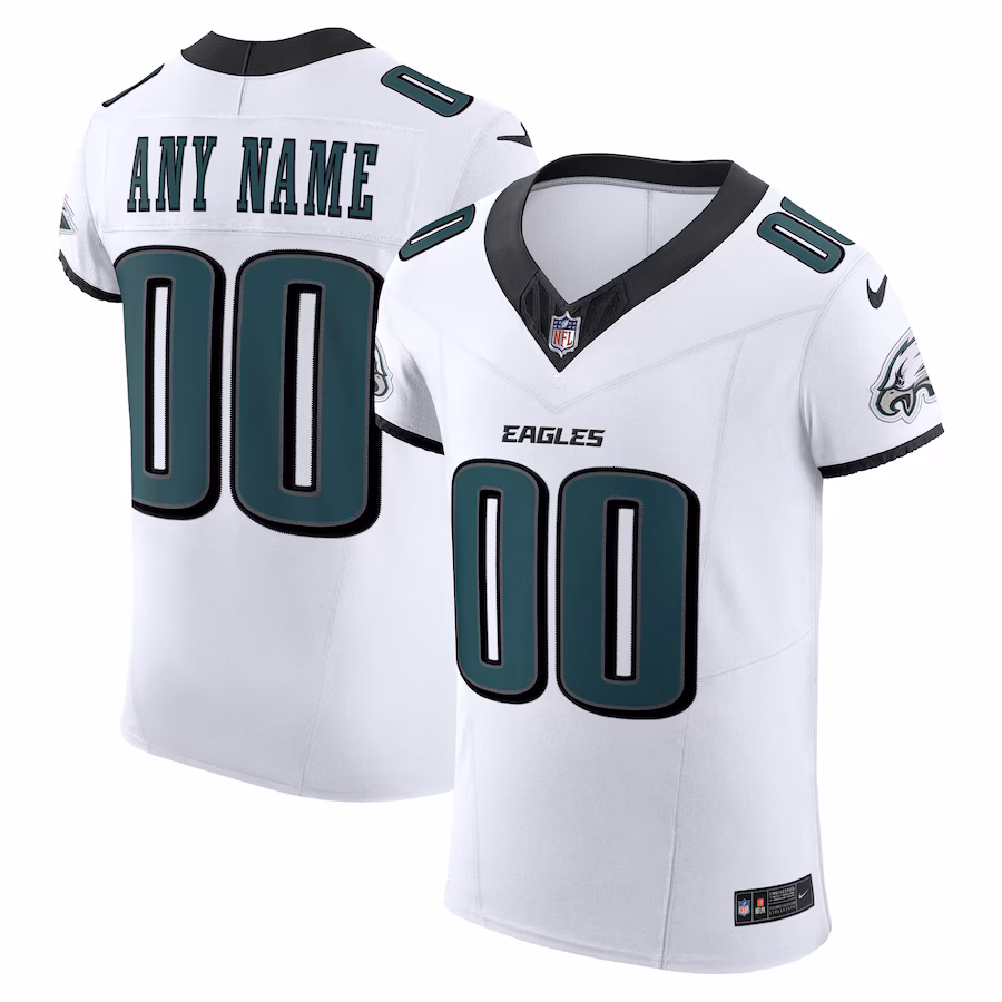 Men's Philadelphia Eagles Nike White Vapor F.U.S.E. Elite Custom Jersey - SUjersey01