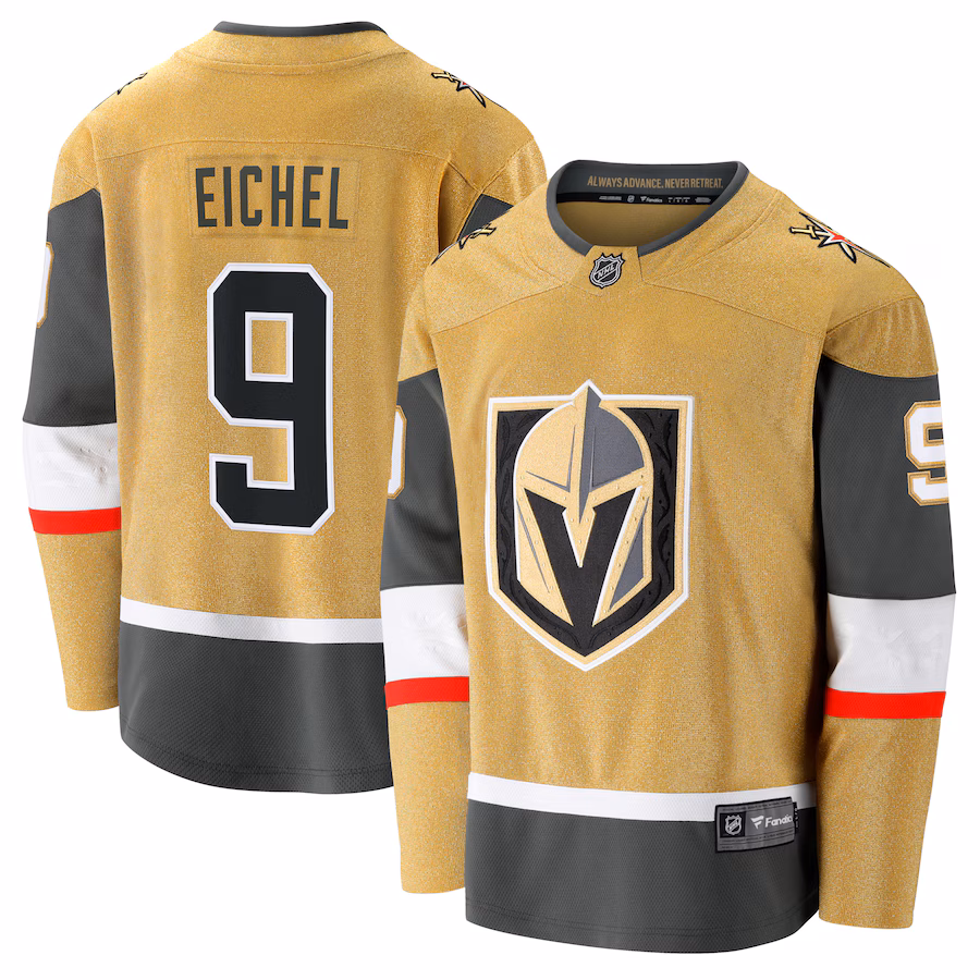 Men's Vegas Golden Knights Jack Eichel Fanatics Gold Home Breakaway Jersey - SUjersey01