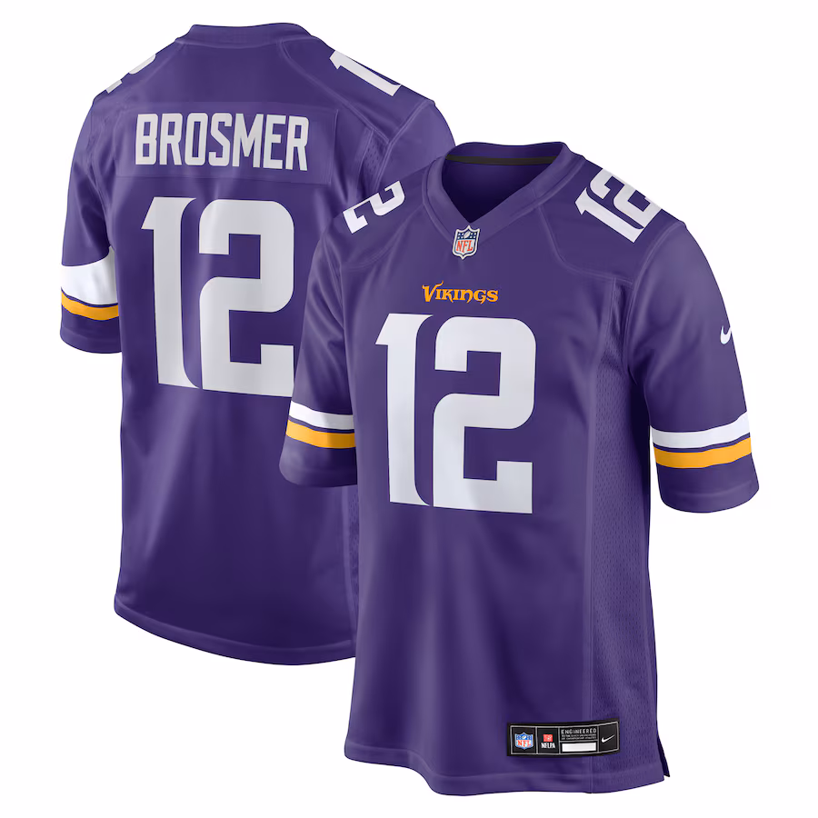 Men's Minnesota Vikings Max Brosmer Nike Purple Team Game Jersey - SUjersey01