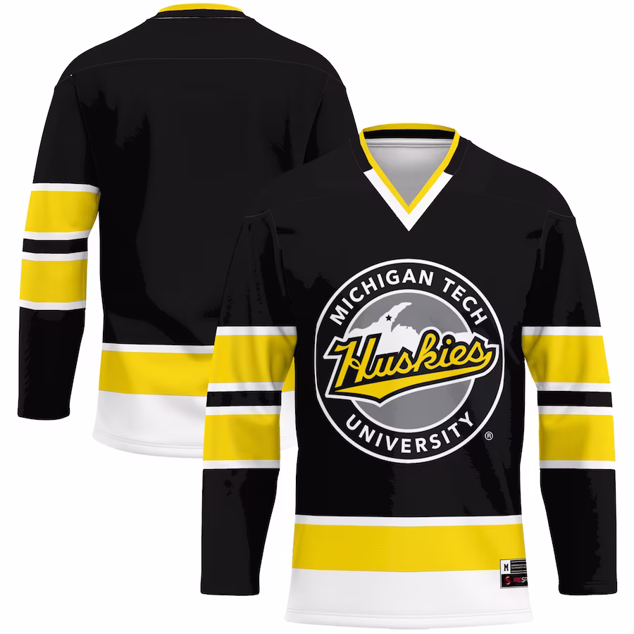 Michigan Tech Huskies GameDay Greats Hockey Jersey - Gold - SUjersey01
