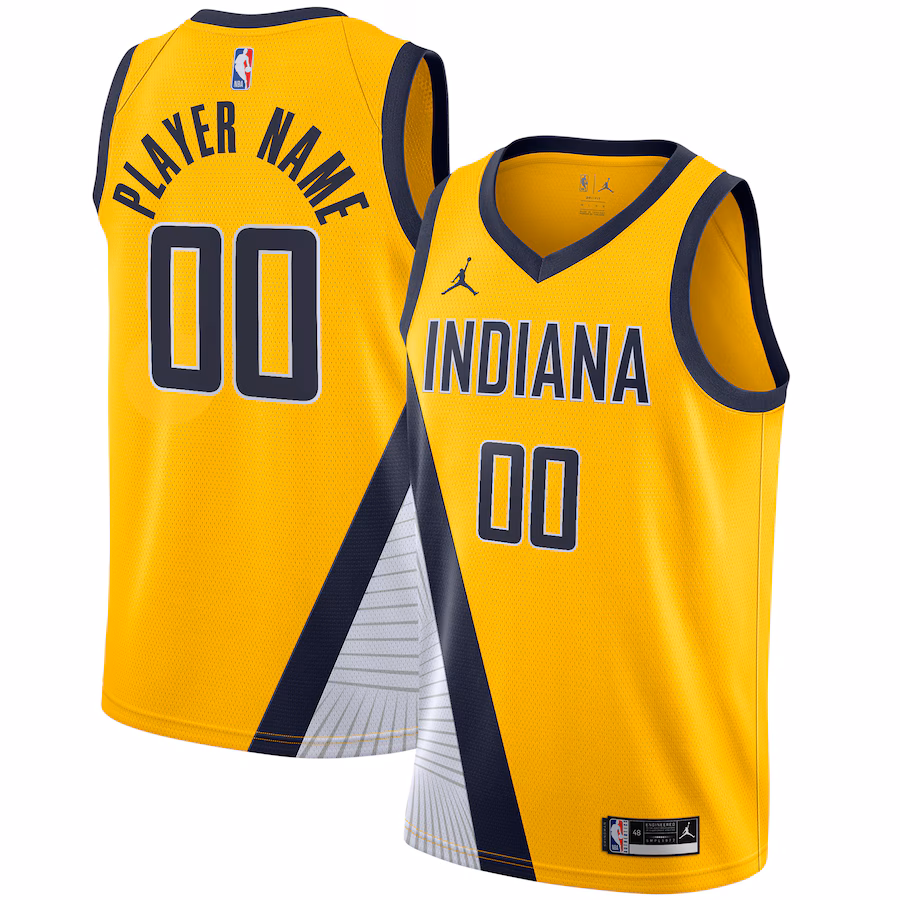 Men's Indiana Pacers Jordan Brand Gold Swingman Custom Jersey - Statement Edition - SUjersey01