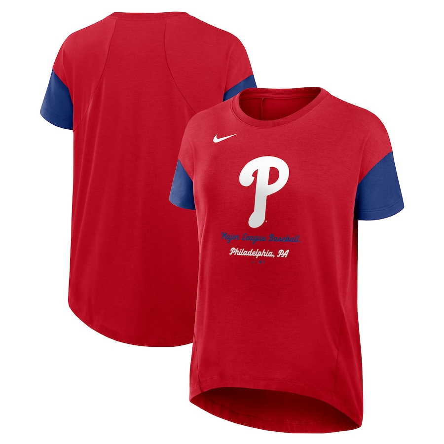 Women's Philadelphia Phillies Nike Red Flowy T-Shirt - SUjersey01