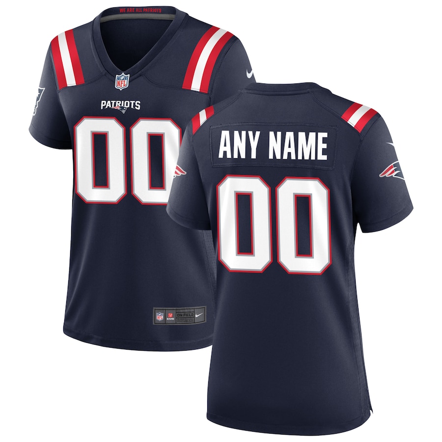 Women's New England Patriots Nike Navy Custom Game Jersey - SUjersey01
