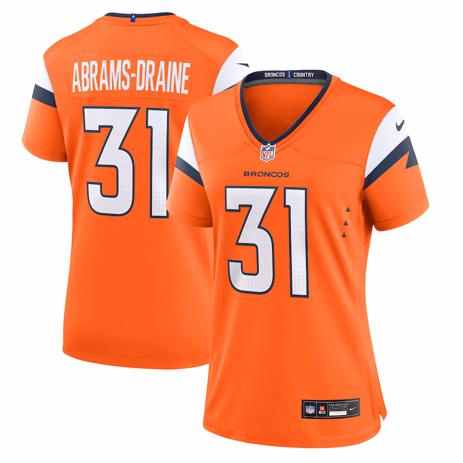 Women's Denver Broncos Kris Abrams-Draine Nike Orange Team Game Jersey - SUjersey01