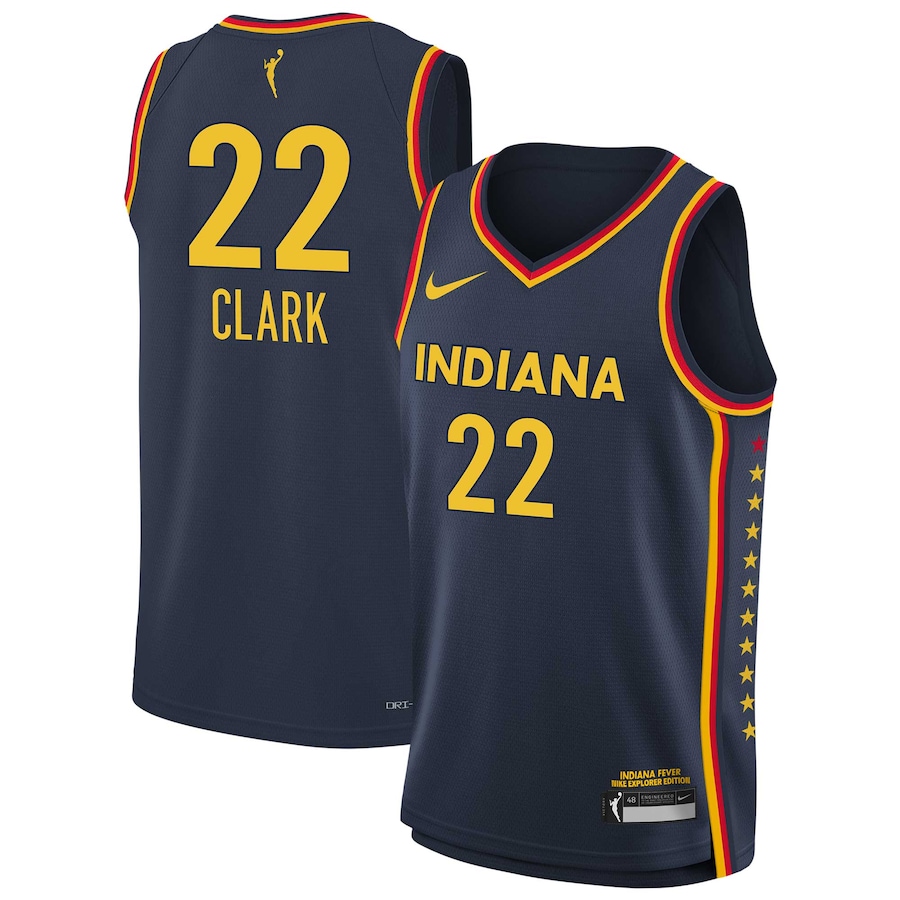 Youth Indiana Fever Caitlin Clark Nike Navy 2024 WNBA Draft Explorer Edition Victory Player Jersey - SUjersey01